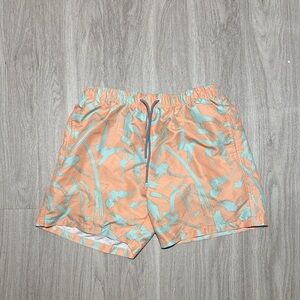 Peach and Mint Patterned Boardies Swim Shorts